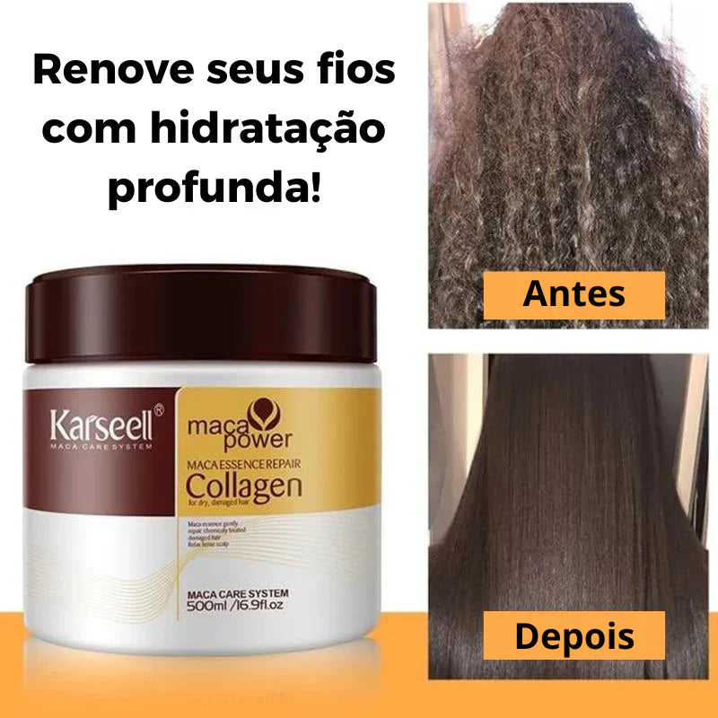 🔥 Promoção Com 48% OFF - Máscara Queratina Reparação Capilar 500ML | 4 em 1