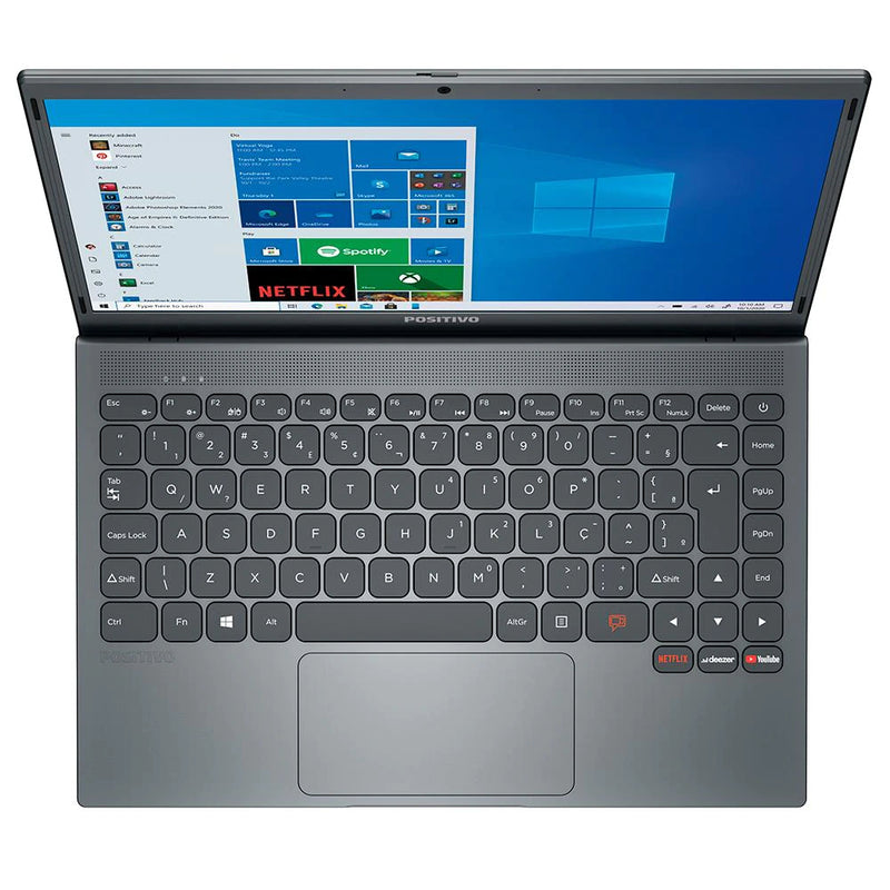 Notebook Positivo Intel Atom Quad Core 4GB 64GB eMMC Tela 14” Windows 10 Motion Q464C