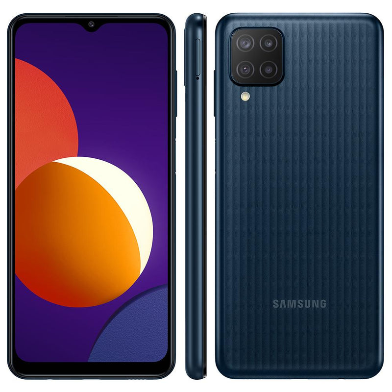Smartphone Samsung Galaxy M12 Preto 64GB, 4GB de RAM, Tela Infinita de 6.5", Câmera Traseira Quádrupla, Selfie de 8MP, Octa Core, Bateria de 5000mAh